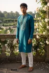 Outluk Wedding Vol 46 Silk Embroidered Pintex Work Kurta With Pajama Manufacturers
